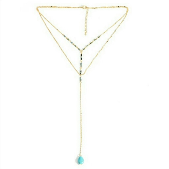 None Jewelry - Double Layered Hematite & Howlite Necklace 14k